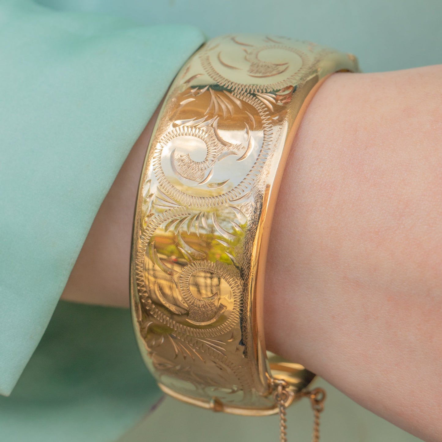 9ct Rolled Gold Engraved Bangle
