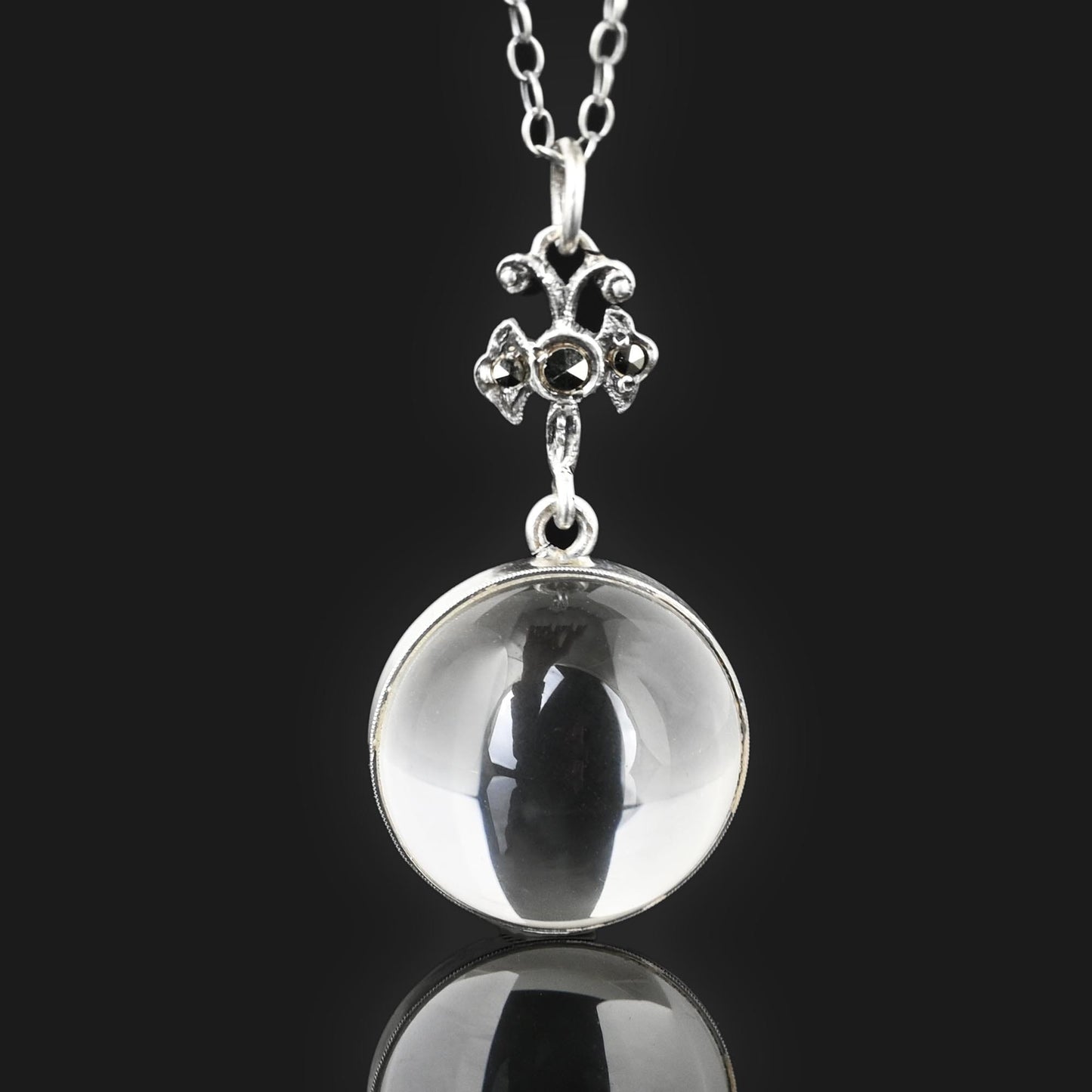 Pools of Light Rock Crystal Pendant Necklace