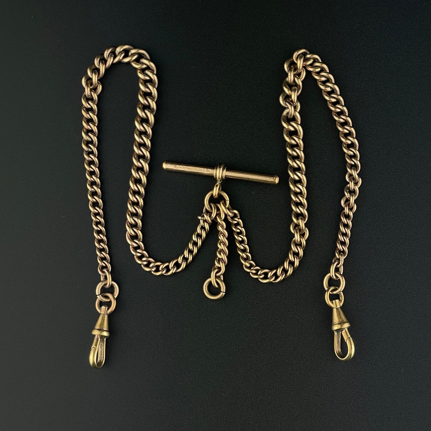Edwardian Rolled Gold Pocket Watch Chain Necklace