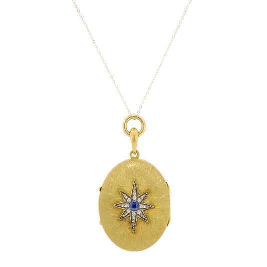 Antique Sapphire* & Diamond Oval Locket