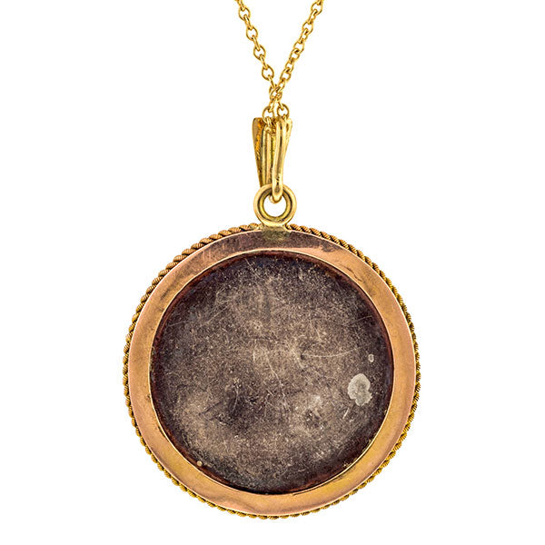 Antique Shakudo Crane Pendant