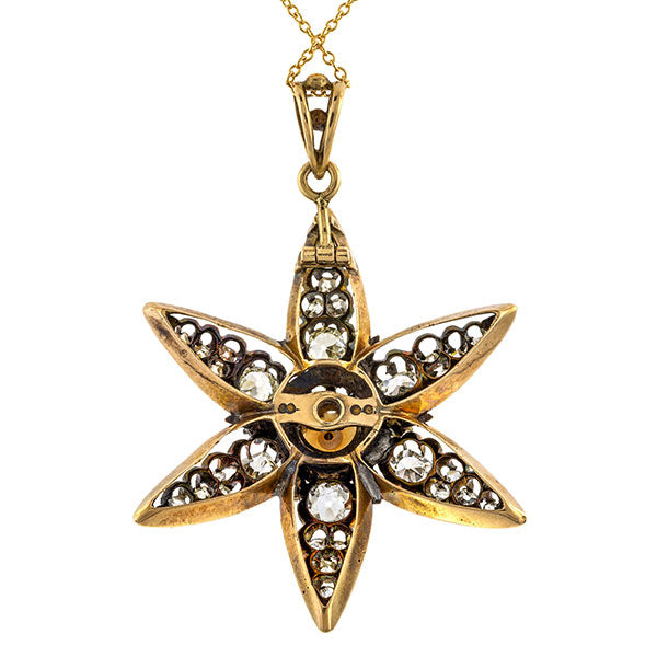 Antique Pearl & Diamond Pendant Necklace