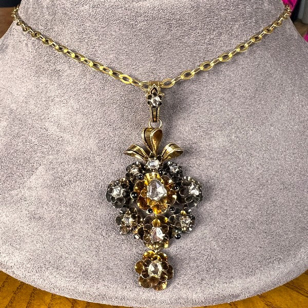 Antique Rose Cut Diamond Necklace