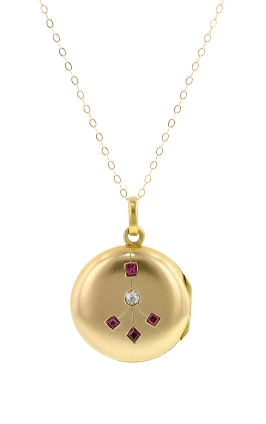Antique Ruby & Diamond Locket