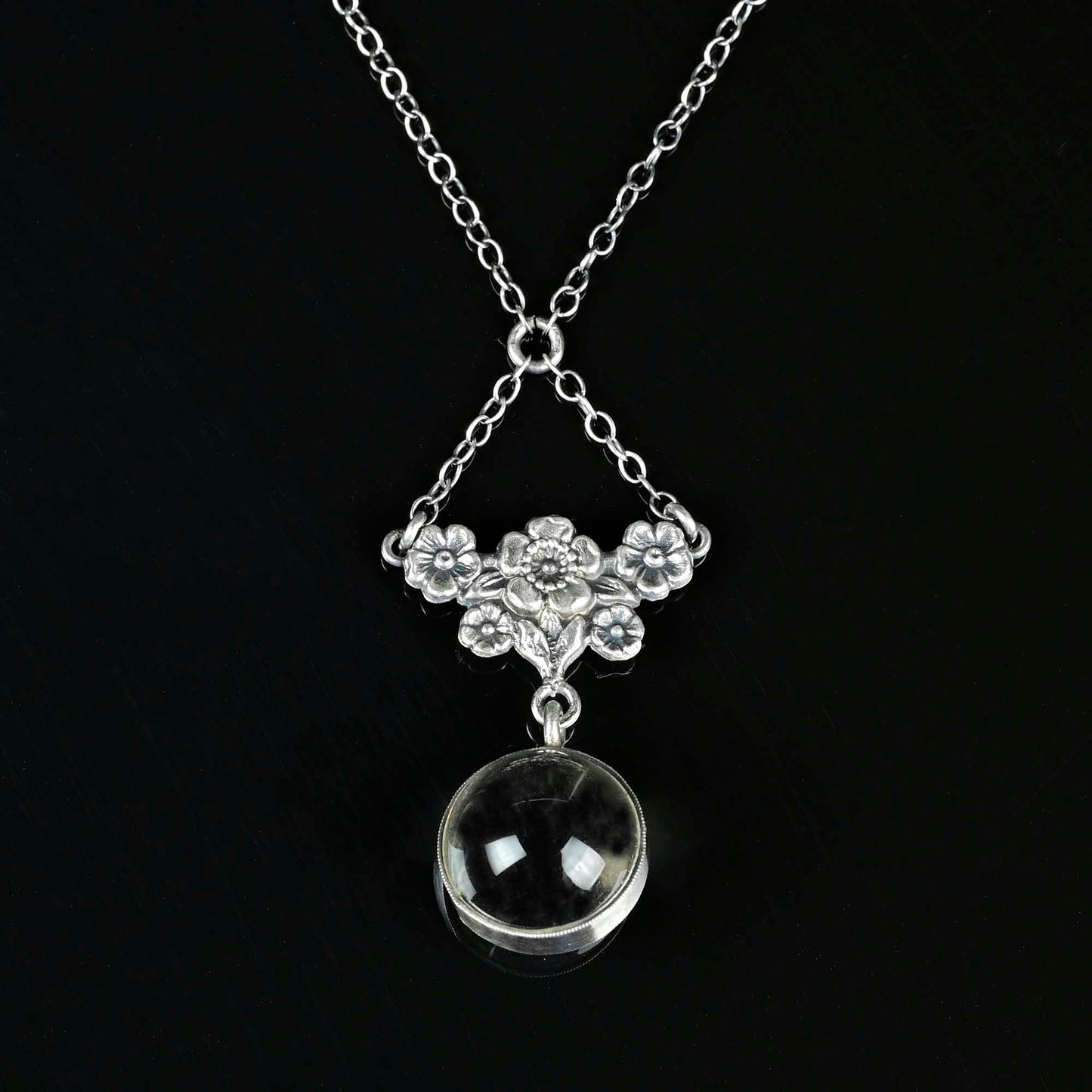 Pools of Light Rock Crystal Art Deco Necklace