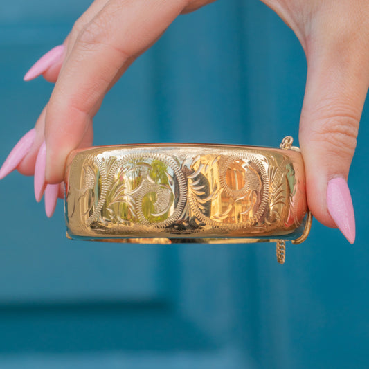 9ct Rolled Gold Engraved Bangle