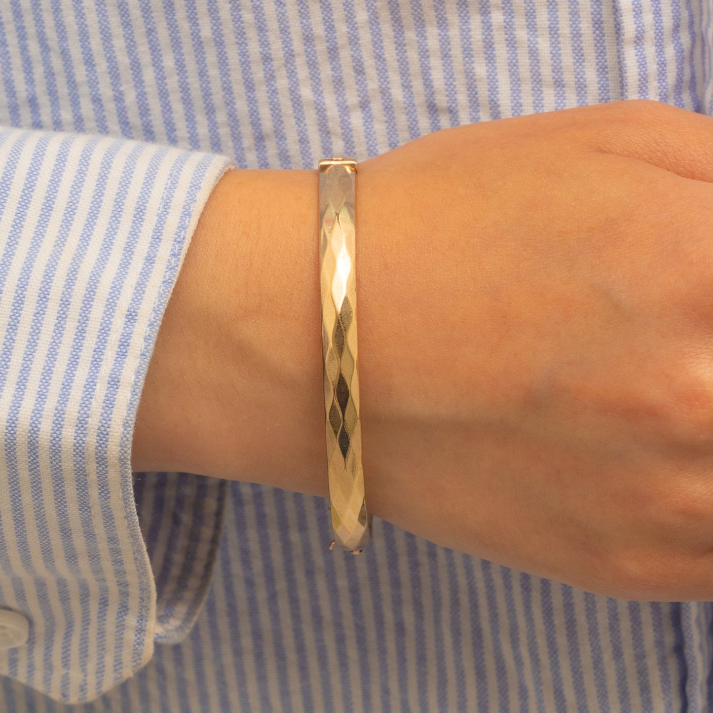 9ct Rolled Gold Faceted Bangle